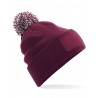 Winter hat - mod. B443:Burgundy, 100% acrylic, Off-white, One Size